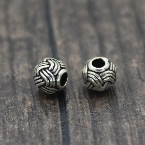 2pcs-6mm Sterling Silver Celtic Knot Beads,Silver Celtic Knot Beads Spacer