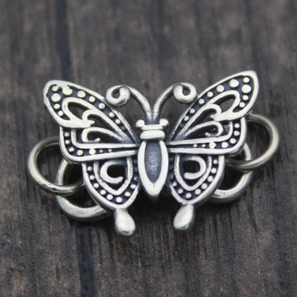 1 fermoir papillon en argent sterling, fermoir papillon creux en S, fermoir crochet en S en argent, connecteur pour fermoir en argent, fermoir pour bracelet en S, fermoir pour collier