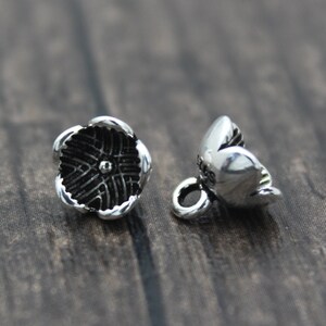 2 Sterling Silber Blüten Charms,8mm Silber Blüten Charms,Fußkettchen Charms,Blumen Charms für Armband und Halskette