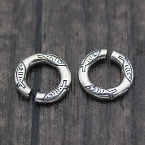 2 Sterling Silver Fish Jump Rings,9mm Open Jump Rings
