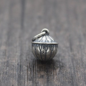 1PC Sterling Silber Glocke Charme, 8 mm Sterling Silber kleine Glocke Charme, Silber Blume Glocke Charme, Dekoration Glocke Charme