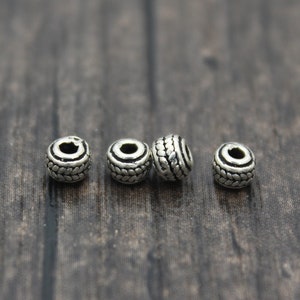 4 Sterling Silber Rad Perlen,4x3mm Silber Rondelle Perlen,Silber Spacer Perlen,Silber Spacer Perlen