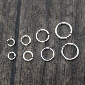 Kółka montażowe ze srebra próby 925, 2,5 mm, 3 mm, 4 mm, 5 mm Kółka montażowe ze srebra próby 925 otwarte