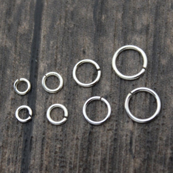 Sterling Silber Steckringe,2,5mm 3mm 4mm 5mm Sterling Silber Offene Sprünge Ringe