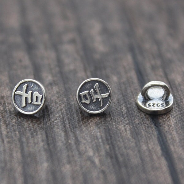 5 Sterling Silver Button Clasps,5mm Tiny Silver Lucky Button Clasps for Leather Wrap Bracelet