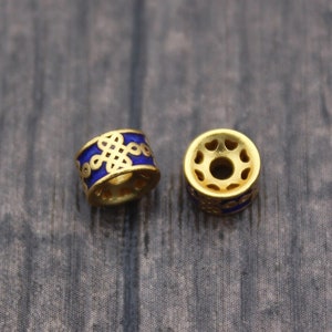 2 Sterling Silver Celtic Knot Beads,6mm Sterling Silver Chinese Lucky Knot Beads,Blue Cloisonne Knot Beads,Blue Enamel
