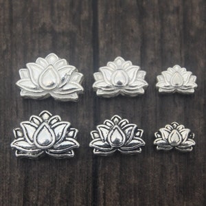 Sterling Silver Lotus Bead,8/10/12mm (for selection),Lotus Flower Beads,Lotus Spacer Bead,Lotus Flower Bead Spacer,Healing ,Yoga Jewelry