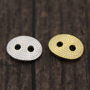 2 Sterling Silber Knöpfe,11x8MM Sterling Silber Oval Knopf Perlen für Wickelarmband,Knopf Spacer Perlen
