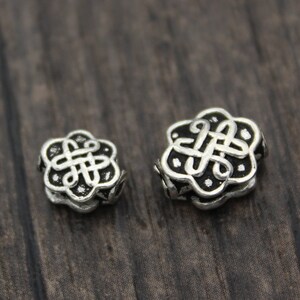 Sterling Silver Celtic Knot Beads,6.5mm 8mm Sterling Silver Knot Spacer Beads,Silver Flat Beads,Silver Beads Spacer