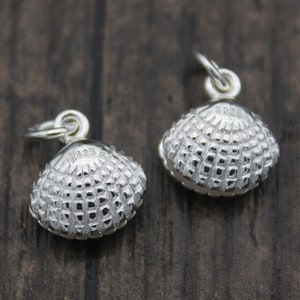 2 Sterling Silver Shell Charms,Silver Sea Shell Charms,Sea Ocean Charms,Seashell