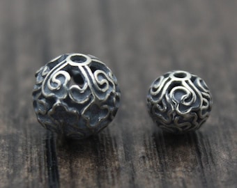 7.5mm 10mm Sterling Silver Cloud Bead,Silver Cloud Bead,Good Fortune,Auspicious Bead,Silver Spacer Bead