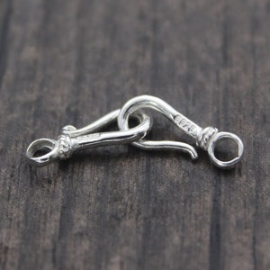 2 Sterling Silver S Clasps,Silver Hook Clasps,Silver S Hook Clasps for Bracelet and Necklace