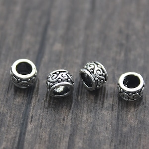 4 Sterling Silver Rondelle Beads,5x3.5mm Silver Spacer Beads,Silver Flower Beads,Silver Beads Spacer