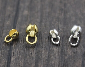 10 Sterling Silver Crimp Cover Beads,3mm 4mm Crimp Beads,Gold Plated Cover Beads