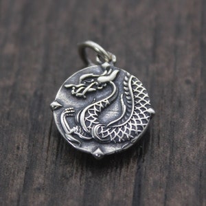 1PC Sterling Silver Chinese Dragon Charm,Chinese Zodiac Charm,Year of the Dragon Charm,Birth Gift