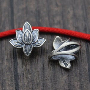 2 Sterling Silver Lotus Charms,Silver Lotus Flower Charms,Silver Flower Charms,Yoga Charms