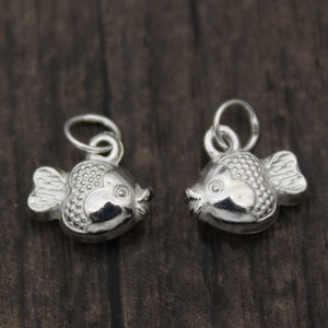 2 Sterling Silver Fish Charms,Bracelet Charms