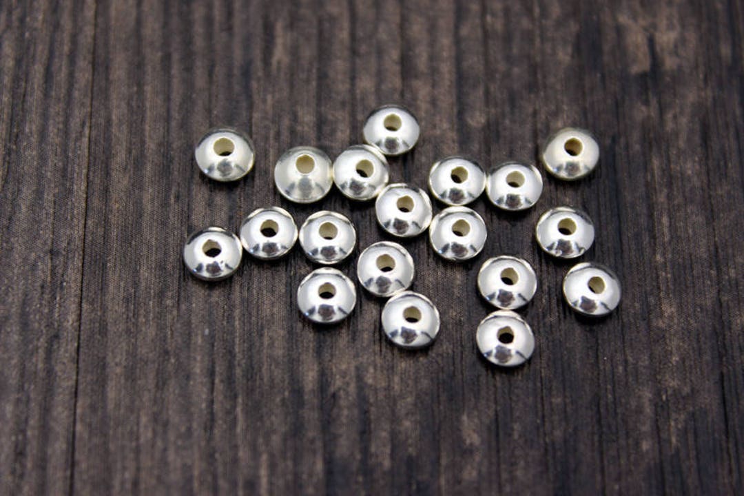 Sterling Silver Rondelle Beads,4/5/6/7mm Silver Spacer Beads,silver Donut Beads,flat Round