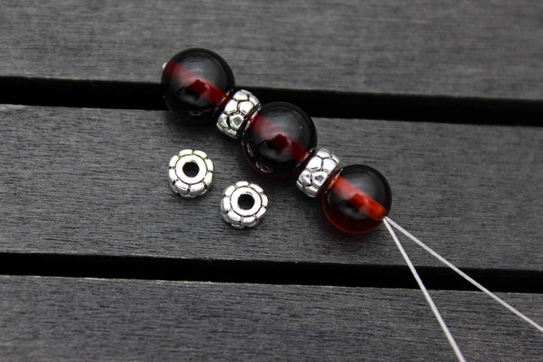 4 Sterling Silver Rondelle Beads,5.5mm Sterling Silver Spacer Beads,silver Wheel Beads,flat