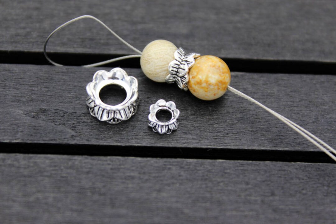 6mm 8mm 10mm Sterling Silver Lotus Bead Caps,double Flower Bead Caps