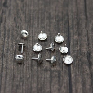 20 Sterling Silver Bead Cap with Peg for Half Drilled Beads, 3mm and 4mm for selection,Bead Hole Cover,Peg Stopper image 2