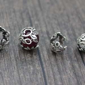 6mm 8mm 10mm 12mm Sterling Silber Perlenkappen zur Auswahl,Sterling Silber Blumen-Perlkappen Bild 5