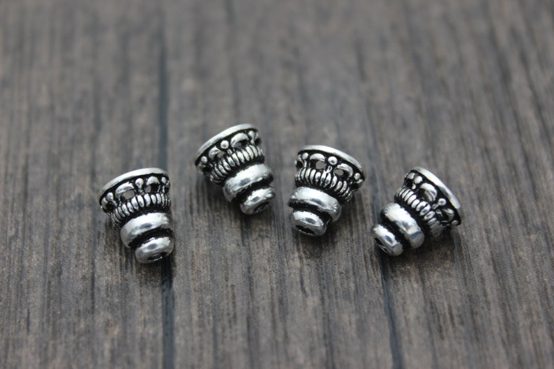 4 Sterling Silver Bead Caps,8x9mm Silver Tassel Bead Caps,Cone Bead Caps,Silver Bead Cones