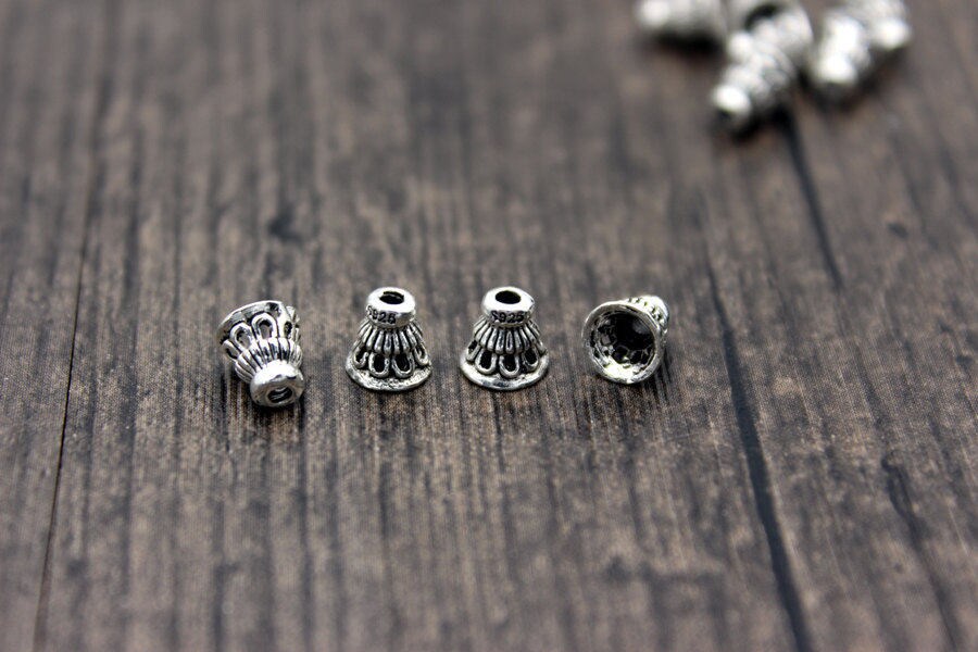 10 Sterling Silver Bead Caps5mm/6mm Sterling Silver Cone Bead Etsy