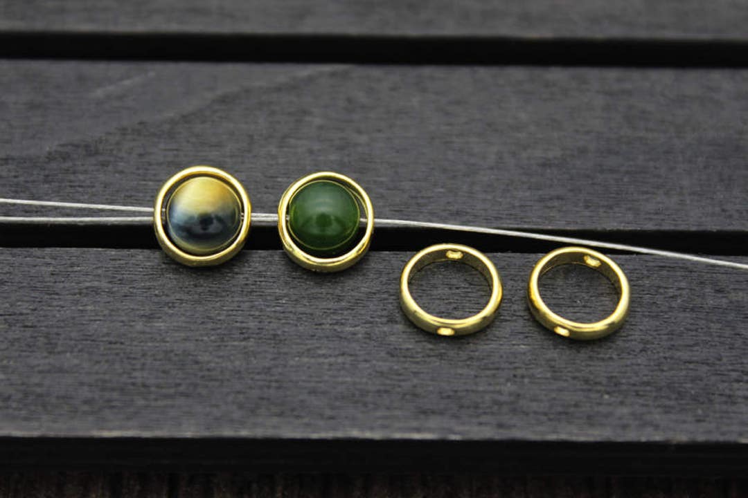 Sterling Silver Bead Frames,for 4mm 6mm 8mm 10mm Beads,gold Plated Bead