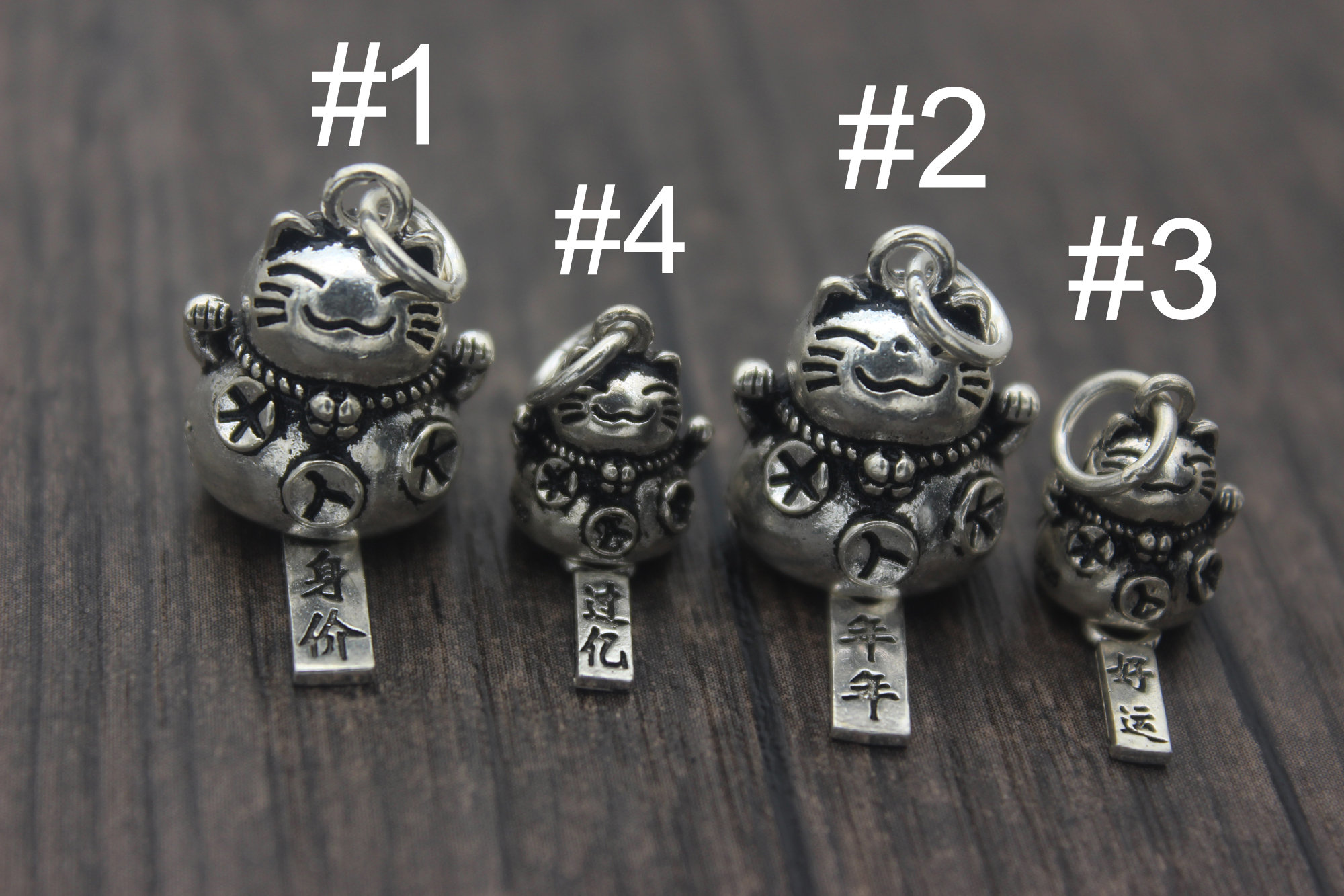Sterling Silver Lucky Cat Charmgood Fortune Cat Charmcat Etsy