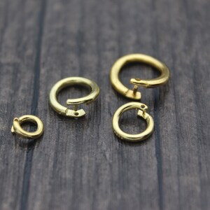 Sterling Silver Lock Jump Rings,Open Jump Rings,6mm 8mm 10mm 12mm 14mm Rose Gold Plated,Gold Plated Lock in Jump Rings image 2
