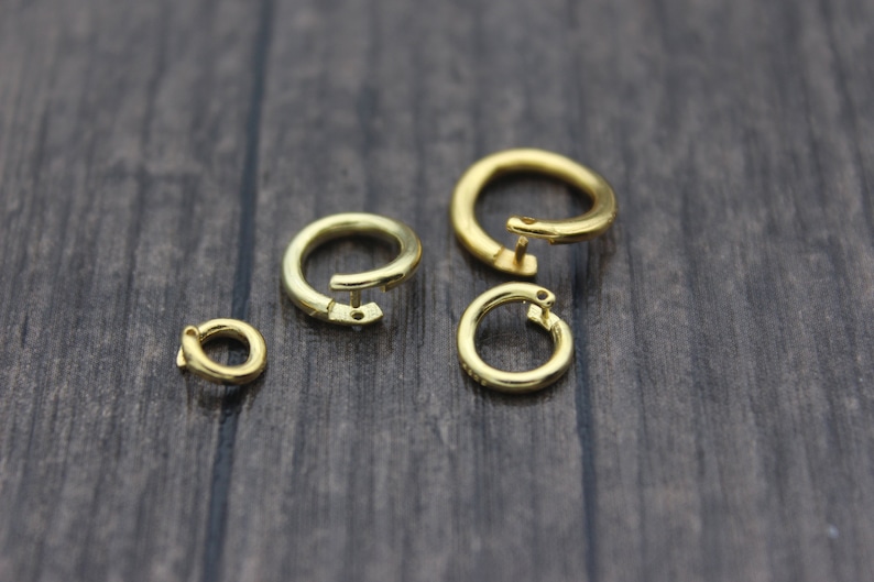 Sterling Silver Lock Jump Rings,Open Jump Rings,6mm 8mm 10mm 12mm 14mm Rose Gold Plated,Gold Plated Lock in Jump Rings image 2