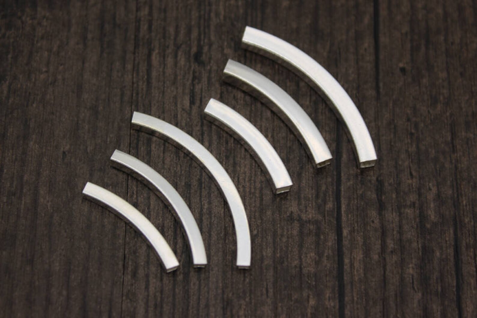 3mm 4mm Sterling Silver Square Tube Beadssilver Curved Tube Etsy