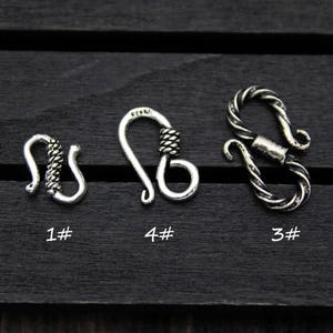 2 Sterling Silver S Hook Clasps,Sterling Silver Hook Clasp,Silver Clasp Connector,Hook Clasp,S Clasp,Necklace Clasp,Connector Clasp image 4