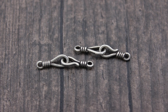 2 Sterling Silver S Hook Clasps,Sterling Silver Clasp Connectors,Hook Clasps,S Clasps,Necklace Clasps,Connector Clasps