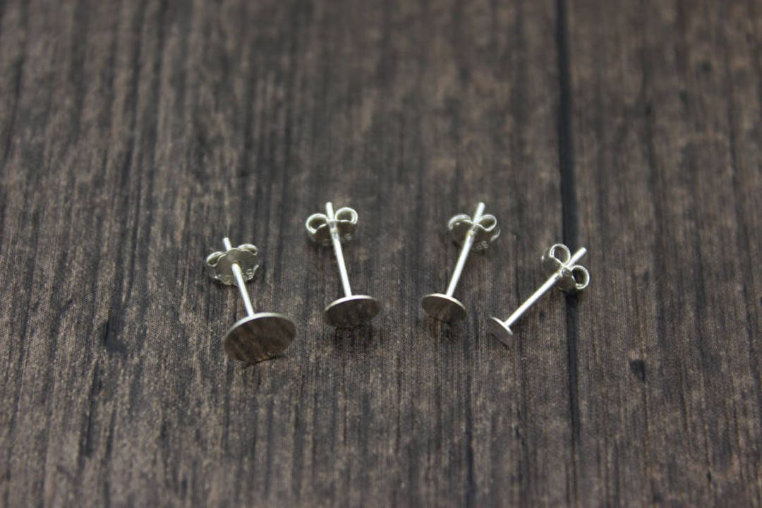 10 Pairs Sterling Silver Earring Posts With Flat Back, 2mm/3mm/4mm/5mm ...