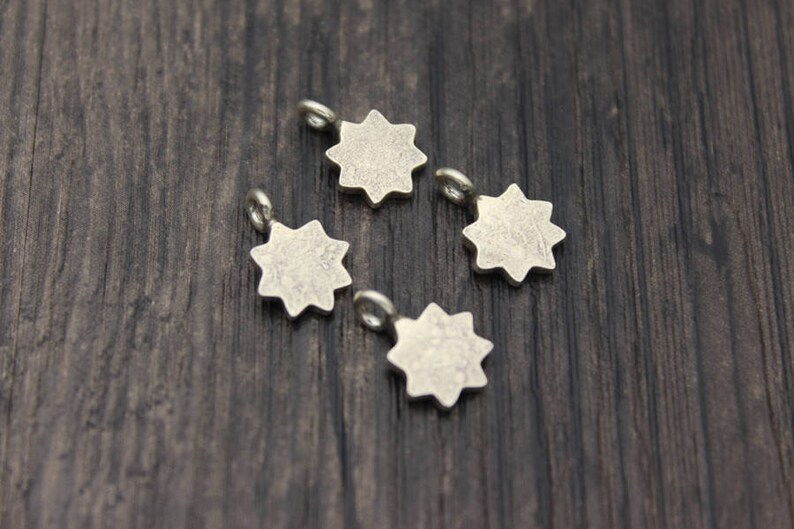 4 Karen Hill Tribe Sterling Silver Peace Charm,Sterling Silver Peace Sign,Peace Symbol Silver round disc charm,Silver Star of David