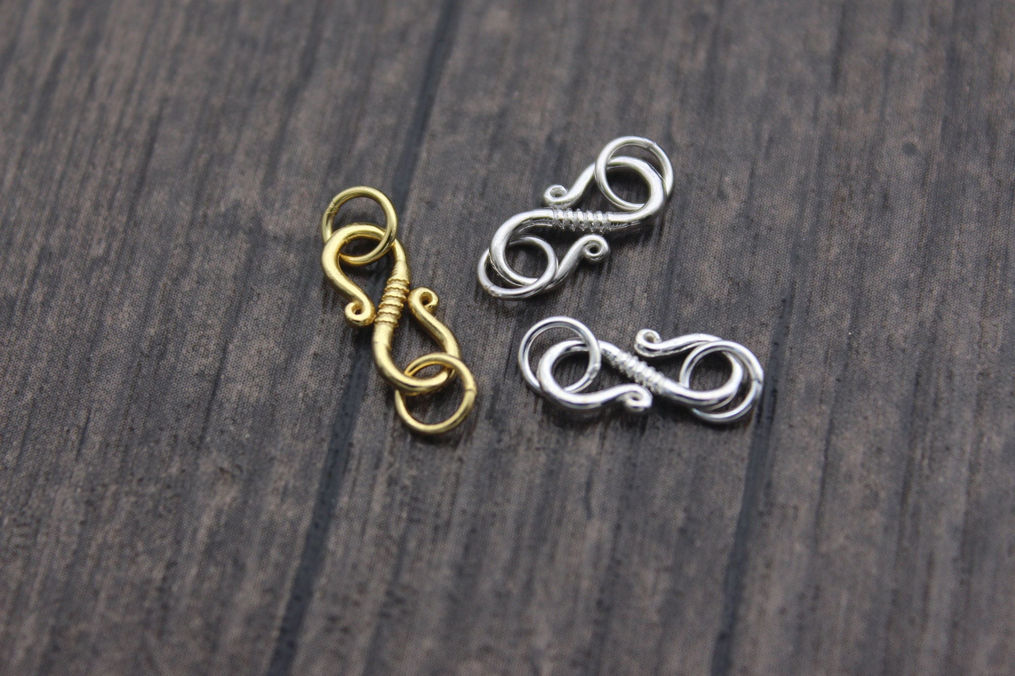 Sterling Silver S Clasp Hook Clasp With Closed Rings 8mm S Shape
