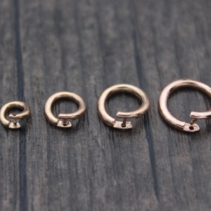 Sterling Silver Lock Jump Rings,Open Jump Rings,6mm 8mm 10mm 12mm 14mm Rose Gold Plated,Gold Plated Lock in Jump Rings image 4