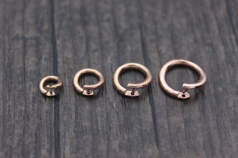 Sterling Silver Lock Jump Rings,Open Jump Rings,6mm 8mm 10mm 12mm 14mm Rose Gold Plated,Gold Plated Lock in Jump Rings image 4