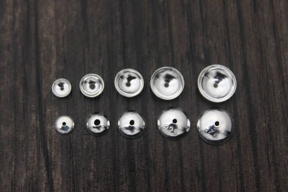 Sterling Silver Bead Caps,4mm 5mm 6mm 7mm 8mm for selection,Silver Bead Caps