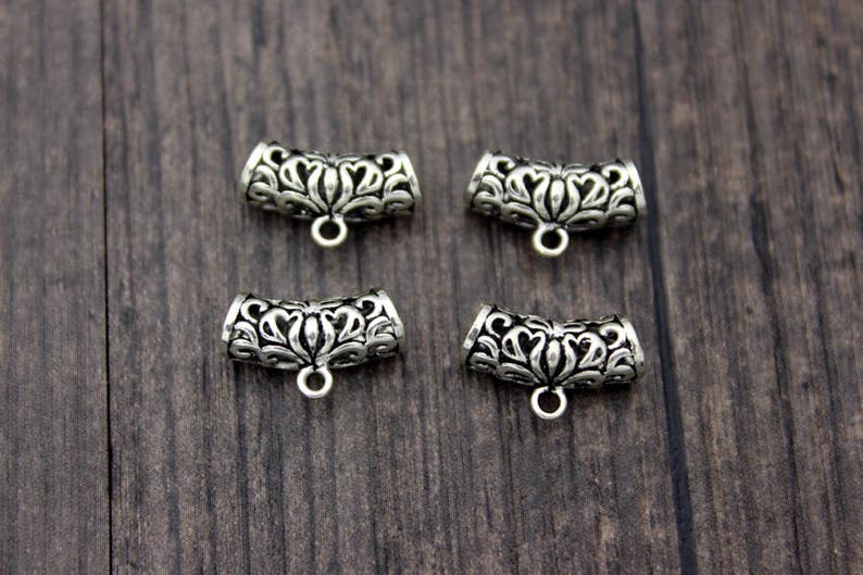 2 Sterling Silver Bails,Pendant Bails,Charm bails,hollow bail tube,tube bails,bail connector,charm holder bail,spacer bail charm,spacer bead
