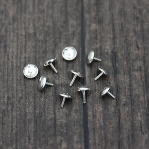 20 Sterling Silver Bead Cap with Peg for Half Drilled Beads, 3mm and 4mm for selection,Bead Hole Cover,Peg Stopper image 3