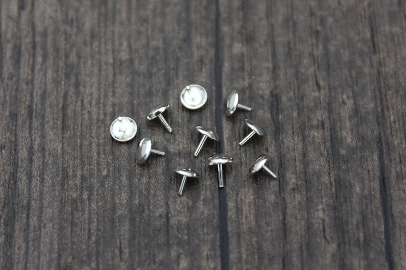 20 Sterling Silver Bead Cap with Peg for Half Drilled Beads, 3mm and 4mm for selection,Bead Hole Cover,Peg Stopper image 3