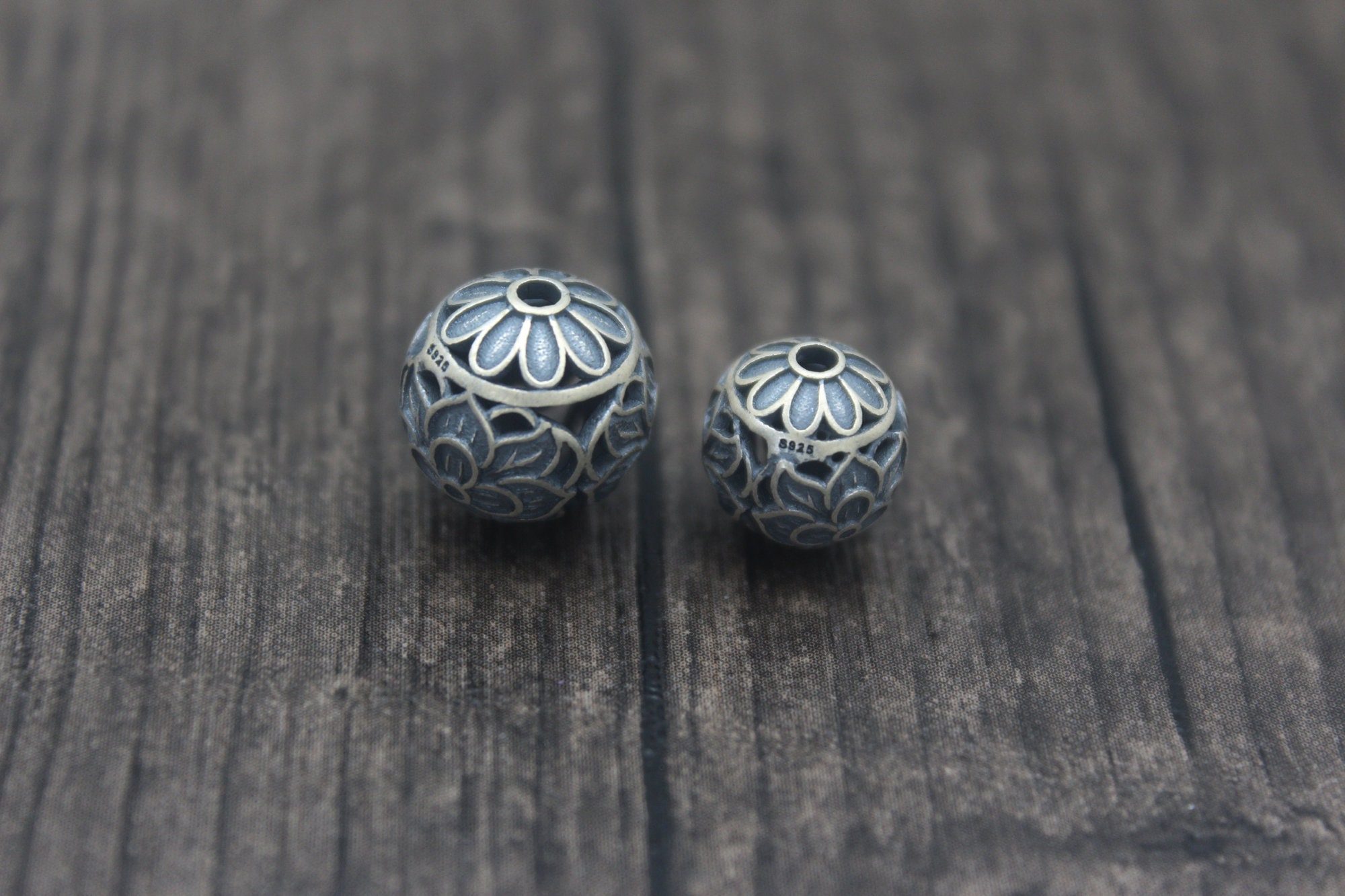 Sterling Silver Lotus Bead10mm 12mm Lotus Flower Bead for Etsy