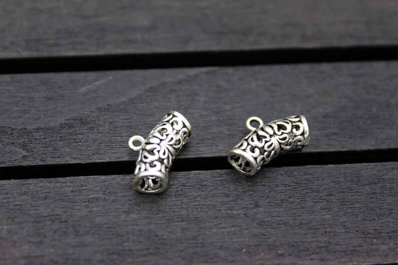 2 Sterling Silver Bails,Pendant Bails,Charm bails,hollow bail tube,tube bails,bail connector,charm holder bail,spacer bail charm,spacer bead