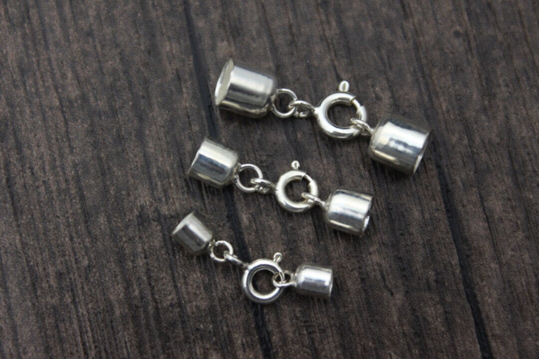 3MM 4MM 5MM Sterling Silver Cord Ends, Sterling Silver End Caps