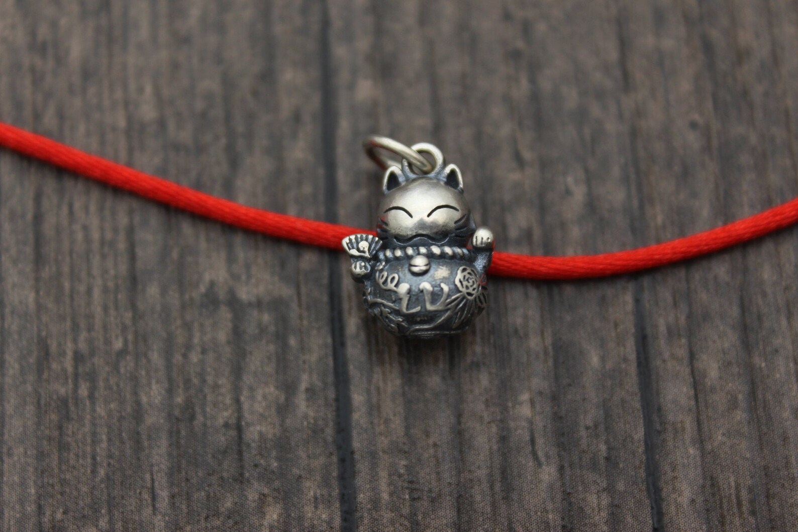 1PC Sterling Silver Lucky Cat CharmChinese Lucky Cat Etsy