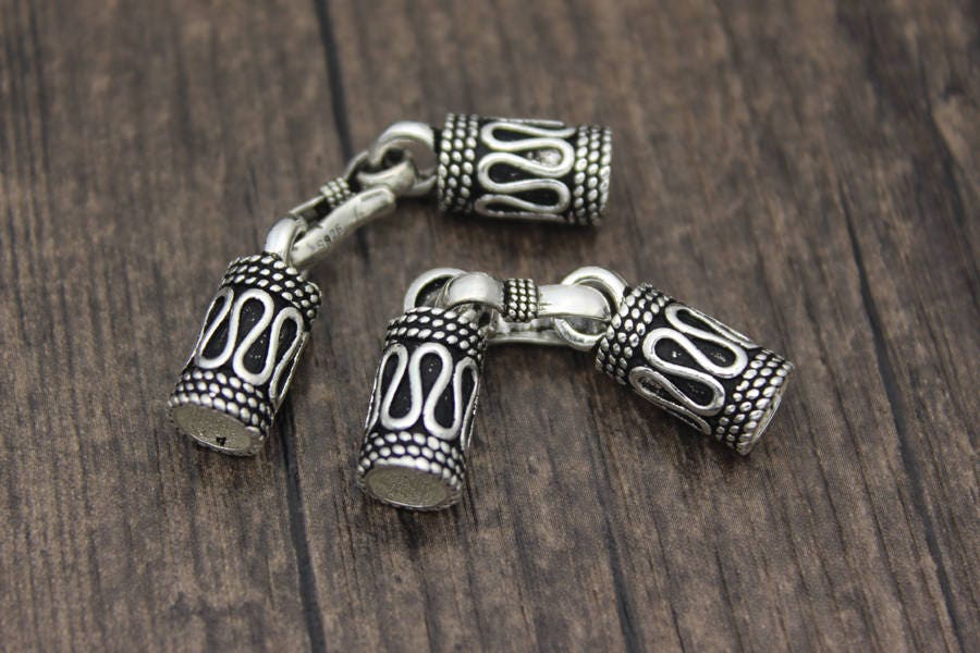 4mm 6mm Sterling Silver Cord Endssterling Silver End Etsy