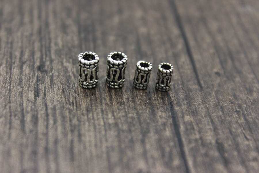 Antique Silver Pewter Barrel Spacer Beads – 7mm – Pack Of 20